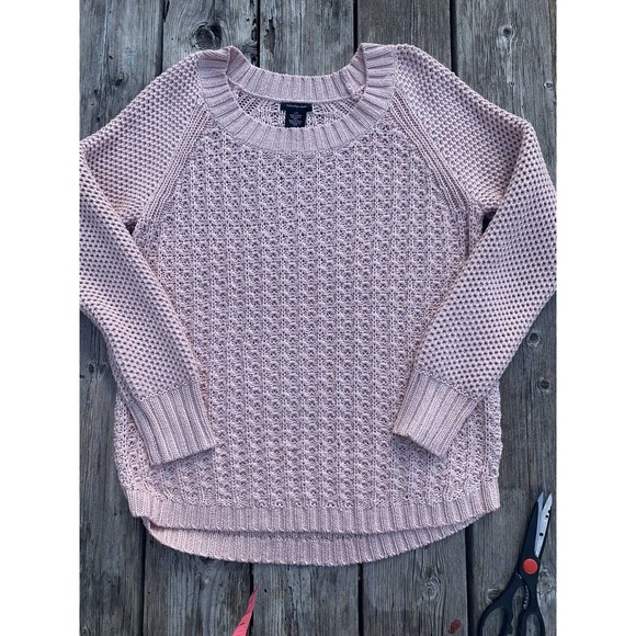 Calvin Klein Sweaters - Calvin Klein Jeans Pink Rose Loose Knit Long Sleeve Sweater Women's Size L